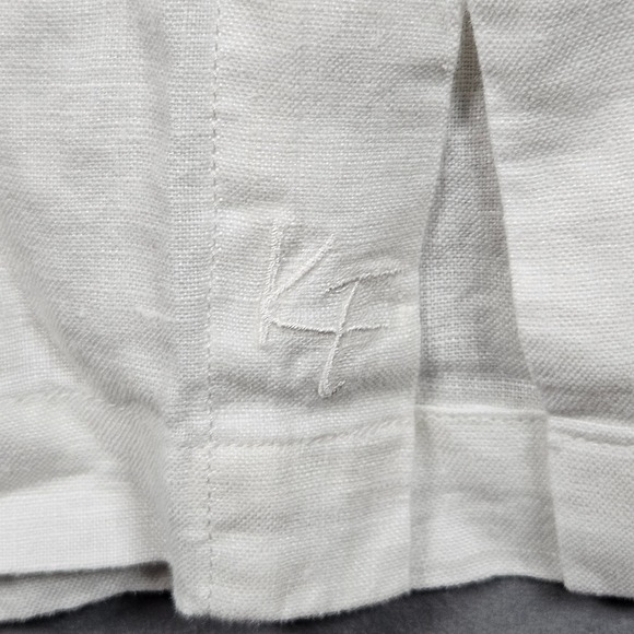 Kenny Flowers Shirt Mens 3XL White 100% Linen Short Sleeve Button Down Pocket - Picture 5 of 10